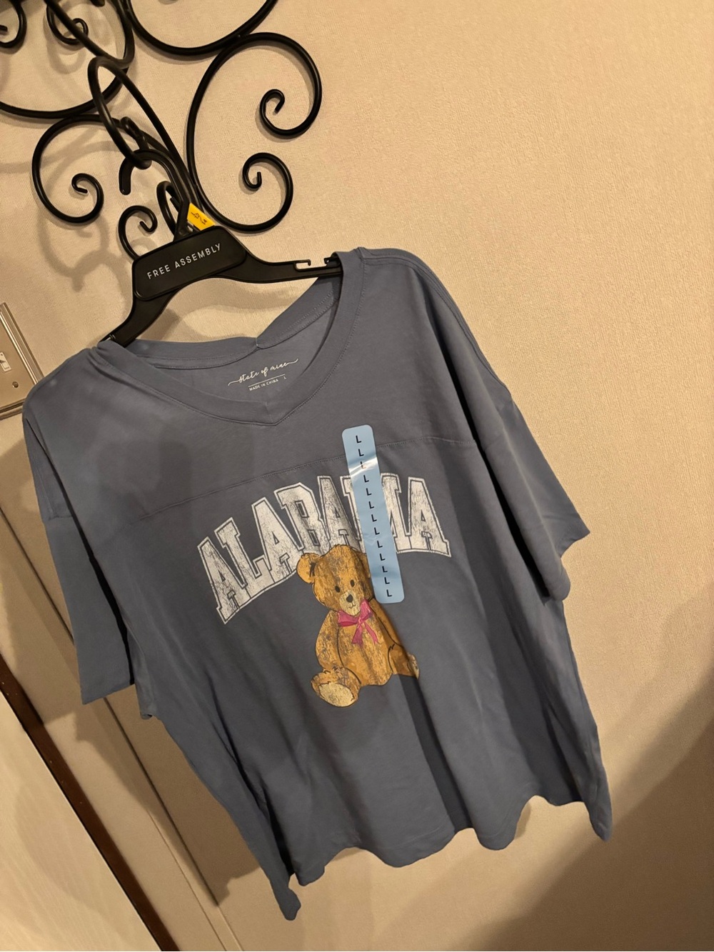 Blue 'Alabama' Teddy Graphic Tee - Large